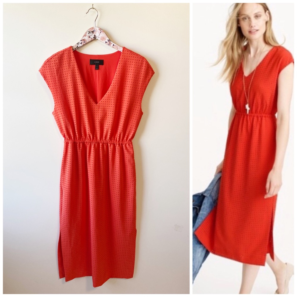 J. CREW Persimmon Midi Dress! Orange Size 4 Tangerine